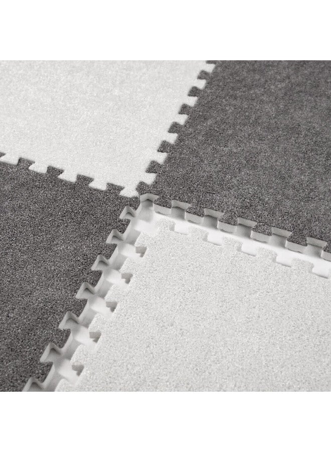 Foojo Short-pile Patchwork Carpet Tiles, Full Coverage, Gray Series, 3 Colors, 9 Pieces, 30cm - Image 2