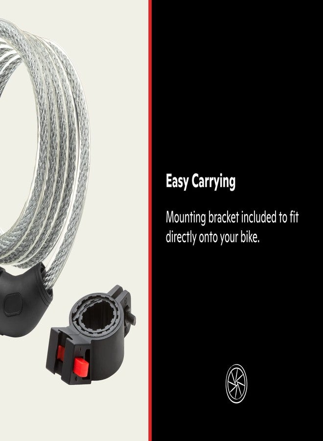 Schwinn Bike Combination Cable Lock, 6 ft x 12 mm, Black & Silver, Durable Steel, Vinyl Cover, Carrying Bracket for Storage and Transport, Anti Theft Protection, Bike Lock Cable for Security - Image 3
