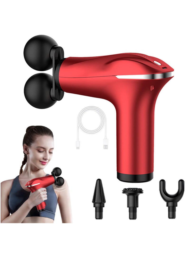 BORTONY - Massager Gun Pro Deep Tissue Therapy Pain Relief Body Massager Tool Double-Headed Electric Vibration Percussion Muscle Quiet Massage Device 6 Speed Portable Handheld Back Massager - Image 1