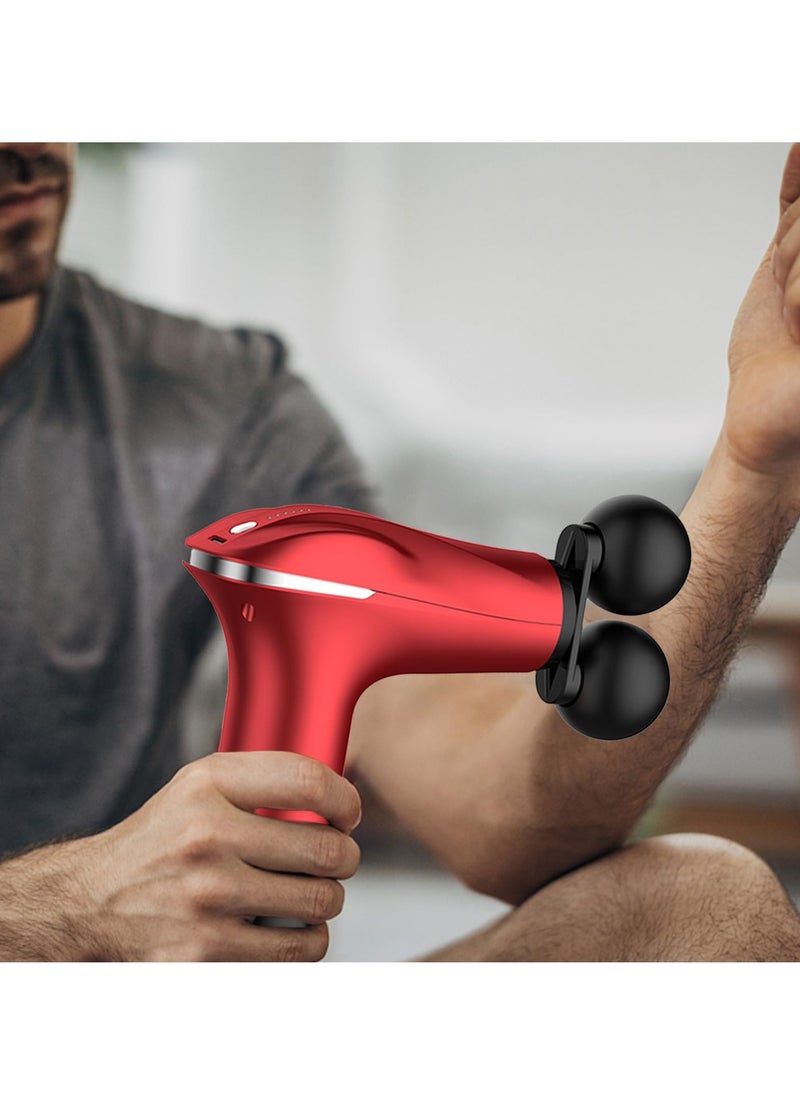 BORTONY - Massager Gun Pro Deep Tissue Therapy Pain Relief Body Massager Tool Double-Headed Electric Vibration Percussion Muscle Quiet Massage Device 6 Speed Portable Handheld Back Massager - Image 1
