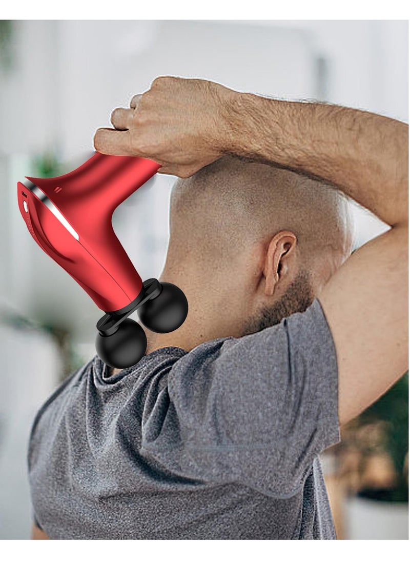 BORTONY - Massager Gun Pro Deep Tissue Therapy Pain Relief Body Massager Tool Double-Headed Electric Vibration Percussion Muscle Quiet Massage Device 6 Speed Portable Handheld Back Massager - Image 1