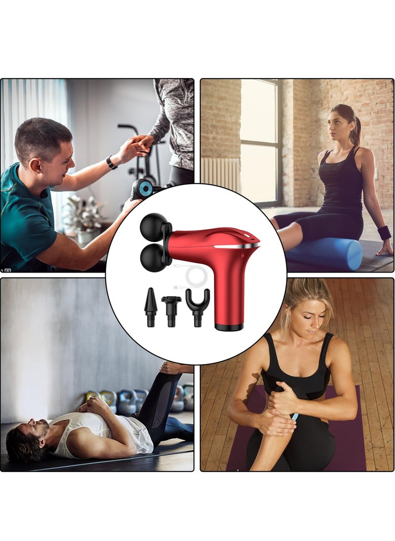 BORTONY - Massager Gun Pro Deep Tissue Therapy Pain Relief Body Massager Tool Double-Headed Electric Vibration Percussion Muscle Quiet Massage Device 6 Speed Portable Handheld Back Massager - Image 1