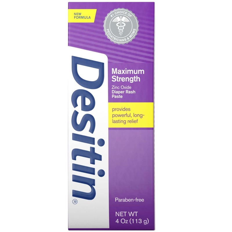 Desitin معجون ديسيتين لعلاج طفح الحفاضات بقوة قصوى 4 أونصات (عبوة من 4) - Image 1