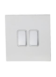 Donmarco 2 Gang 2 Way Switch – Rocker Button – Stainless Steel Panel, Modern & Durable, Fire-Resistant Electric Switch, 3 Year Warranty, Wall Switch for Home and Office (Matt White)  - Image 4