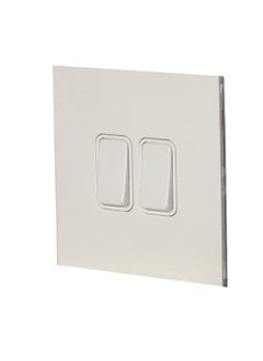 Donmarco 2 Gang 2 Way Switch – Rocker Button – Stainless Steel Panel, Modern & Durable, Fire-Resistant Electric Switch, 3 Year Warranty, Wall Switch for Home and Office (Matt White)  - Image 3
