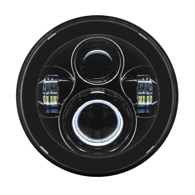Hogworkz 7 Inch LED Headlight  Daymaker Replacement Compatible with Harley Davidson Street Glide Road King Electra Glide Ultra Softail  Black