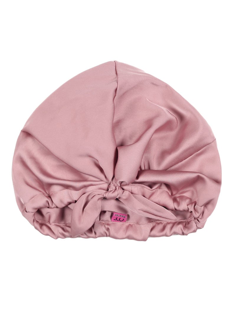 Manetain Knotty Cap Rose Beige | Satin Hair Cap for Sleeping & Frizz Control | Silk‑Soft Bonnet for Curly & Wavy Hair | Adjustable Sleeping Cap for Women | Satin Bonnet for Night‑Time Hair Protection - Image 3