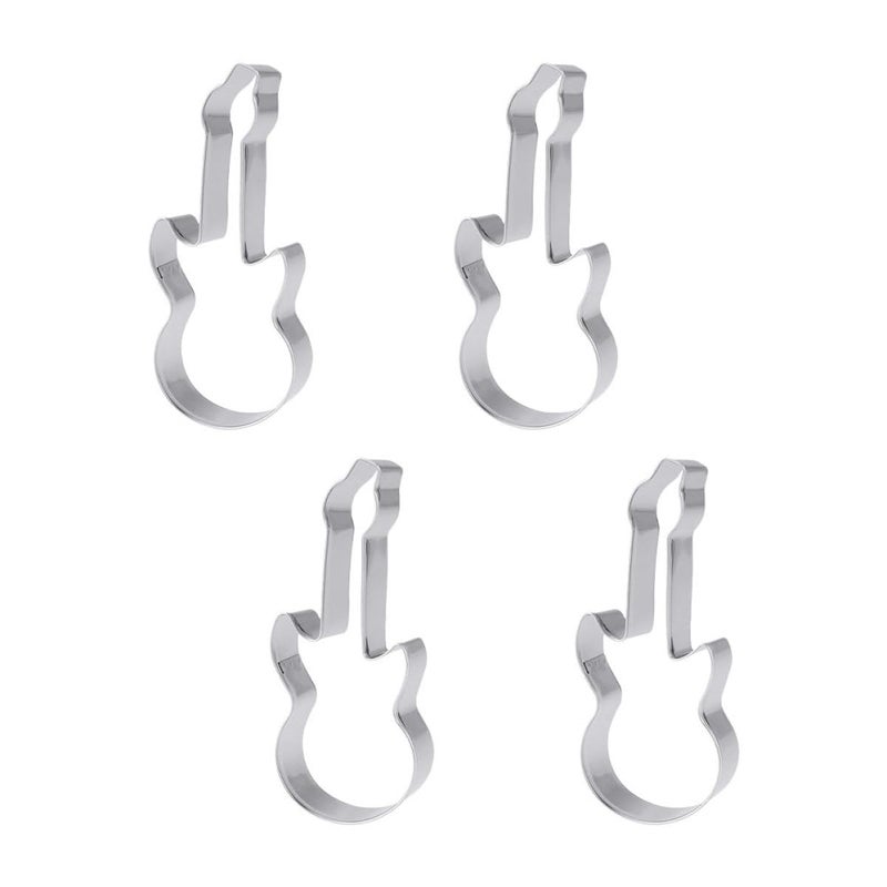 Stainless Steel Guitar Cookie Cutter Set Music Note Shape 4pcs Baking Mold - Image 2