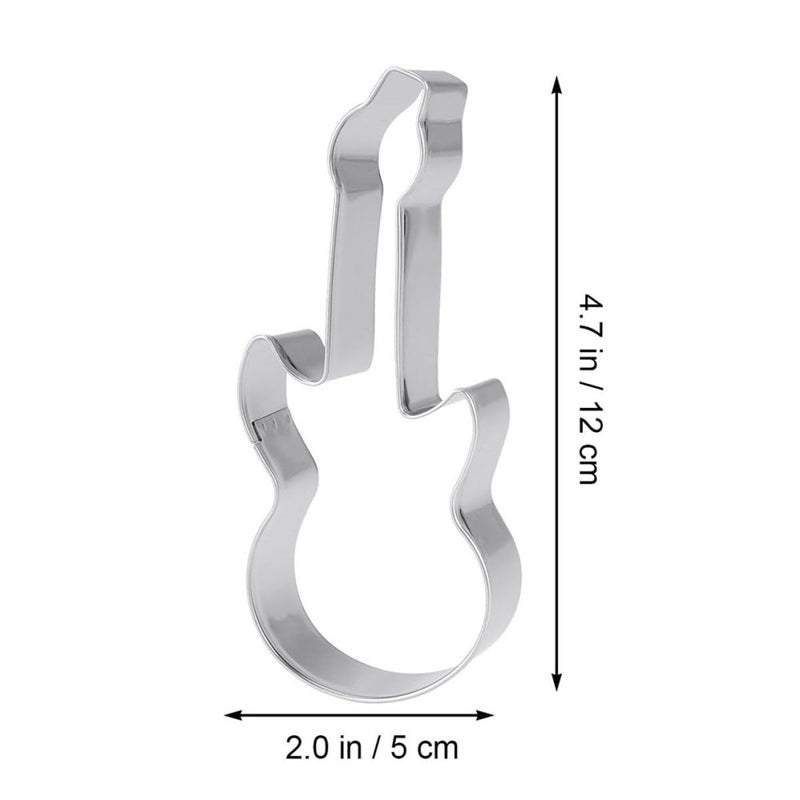 Stainless Steel Guitar Cookie Cutter Set Music Note Shape 4pcs Baking Mold - Image 3