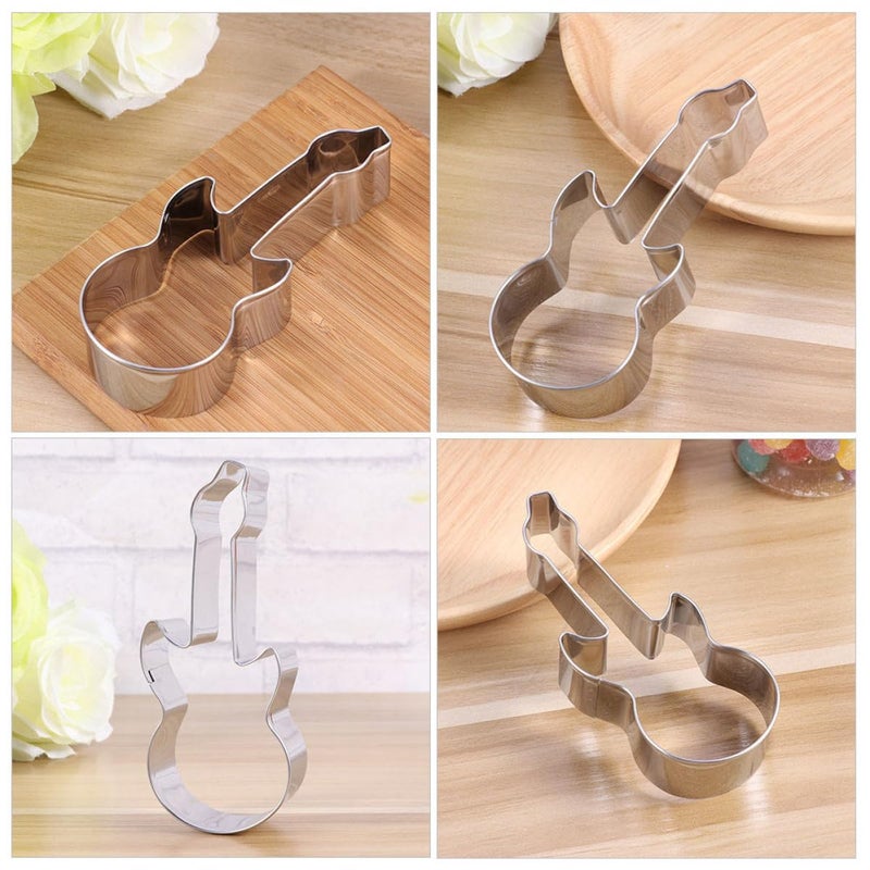 Stainless Steel Guitar Cookie Cutter Set Music Note Shape 4pcs Baking Mold - Image 5