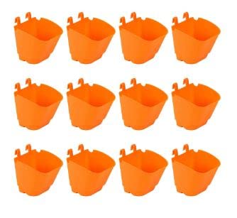 CAPPL Plastic Vertical Garden - Wall Hanging Pot (5 Inch, 12 Pots, Orange) - Image 1