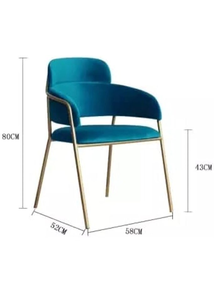 Poppins Home Poppins HOME  Fancy Light Luxury Style Golden Metal Leg Chair For Living Room Dressing Table Restaurant And Dining chair (Pink) - Image 2