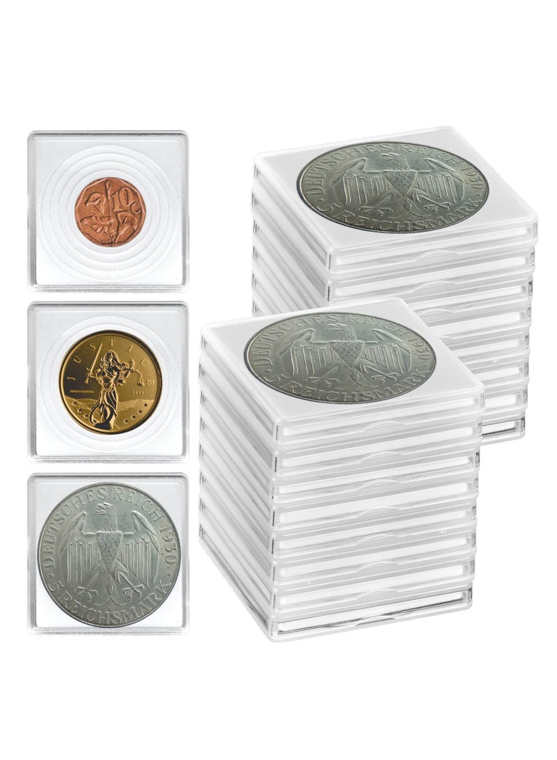 SYOSI 20 Pieces Silver Dollar Coin Holder, Coin Snap Holders, Coin Capsule Storage Box with 5 Size (20/25/30/35/40 mm), Coin Collection Supplies Dollar Bill Holder, Coin Case for Collectors - Image 1