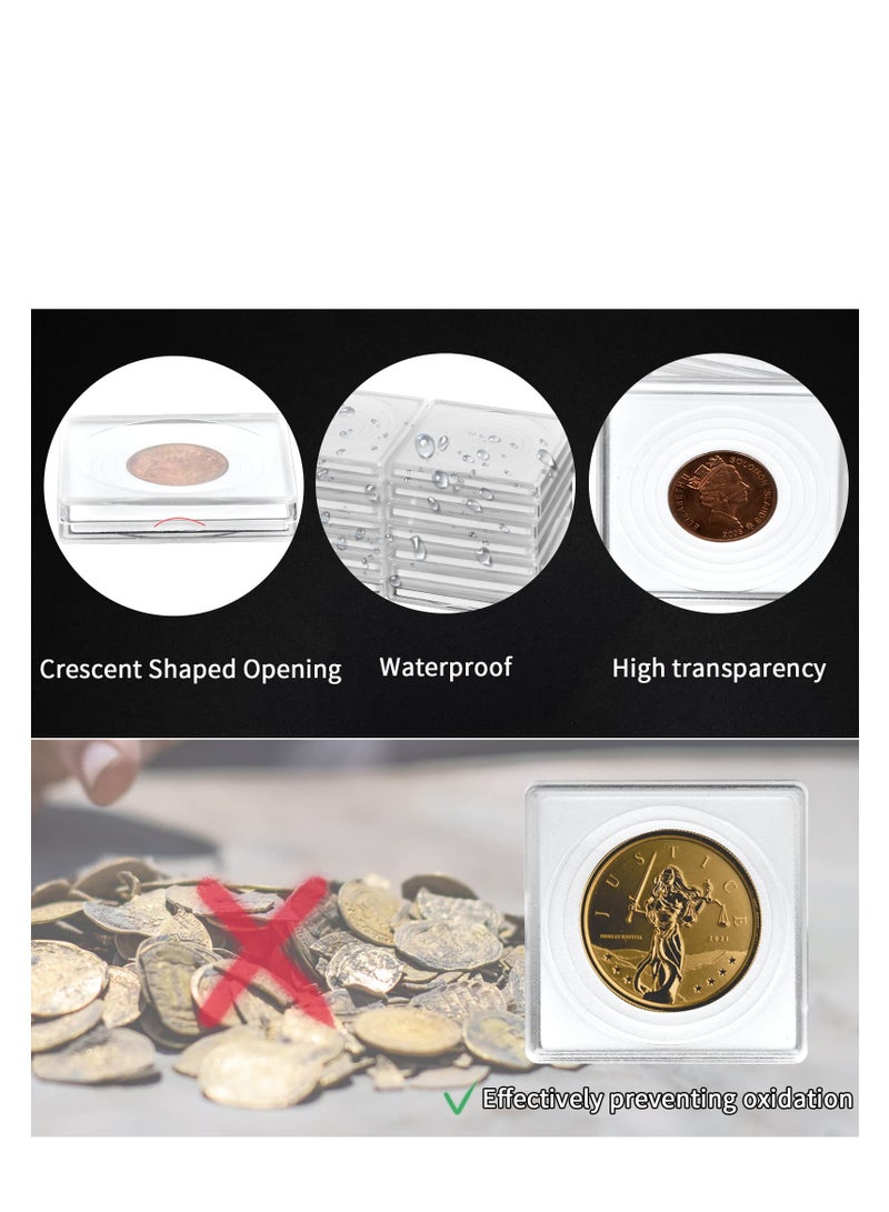 SYOSI 20 Pieces Silver Dollar Coin Holder, Coin Snap Holders, Coin Capsule Storage Box with 5 Size (20/25/30/35/40 mm), Coin Collection Supplies Dollar Bill Holder, Coin Case for Collectors - Image 4