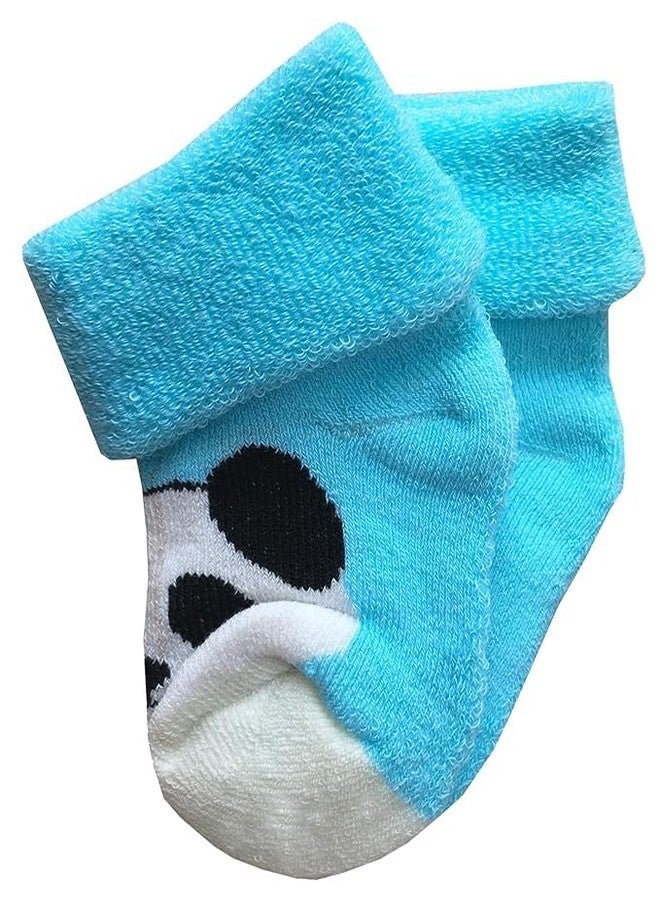 CUTEABLY Newborn Baby Socks, Warm Ankle Winter Crew Set, (Mix-Print) (IN, Age, 0 Months, 6 Months, 4, Multicolour) - Image 3