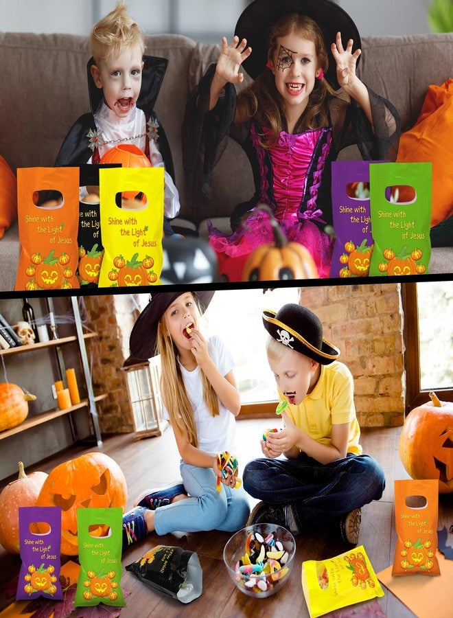 Tenceur 300 Pcs Halloween Religious Pumpkin Candy Bags for Kids Bulk Christian Jesus Bible Gift Goody Halloween Bags for Party Favor - Image 5