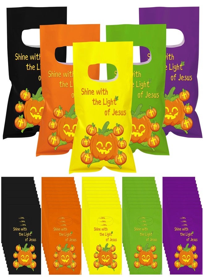 Tenceur 300 Pcs Halloween Religious Pumpkin Candy Bags for Kids Bulk Christian Jesus Bible Gift Goody Halloween Bags for Party Favor - Image 1