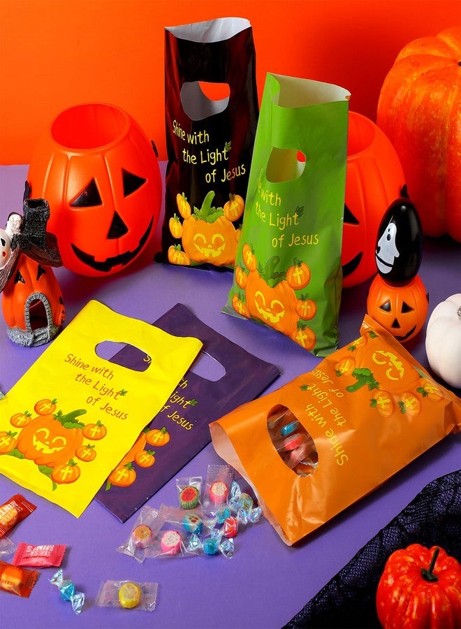 Tenceur 300 Pcs Halloween Religious Pumpkin Candy Bags for Kids Bulk Christian Jesus Bible Gift Goody Halloween Bags for Party Favor - Image 4