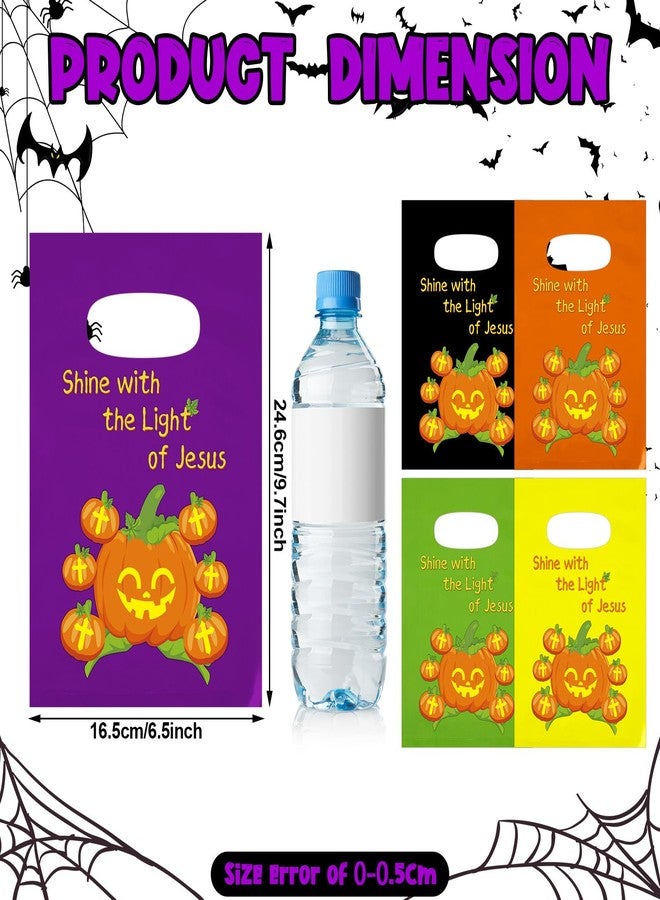 Tenceur 300 Pcs Halloween Religious Pumpkin Candy Bags for Kids Bulk Christian Jesus Bible Gift Goody Halloween Bags for Party Favor - Image 2