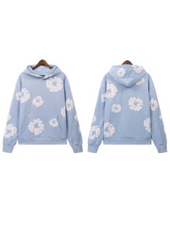 Generic Autumn Winter Couples Hoodie Sweatpants Set 5640 light blue 