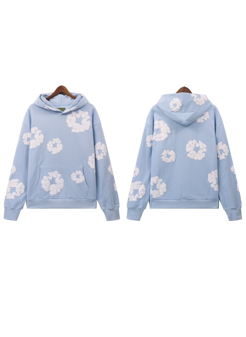 Generic - Autumn Winter Couples Hoodie Sweatpants Set 5640 light blue - Image 1