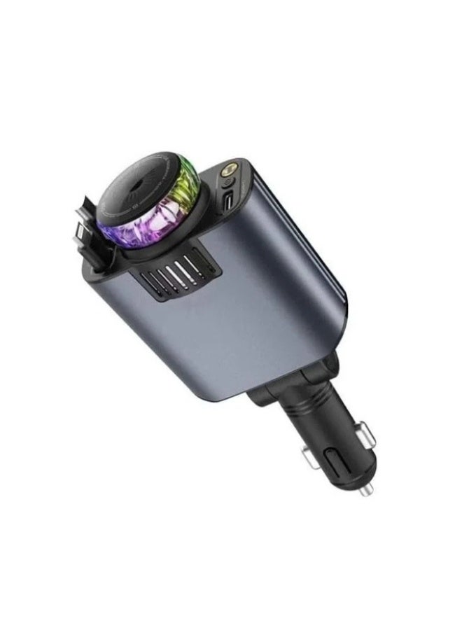 5-in-1 Smart Car Charger with Aroma Diffuser & Starlight | Built-in iPhone & Type-C Cables with 3 Perfumes - Image 1