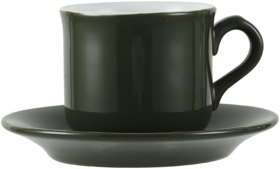 London Pottery Farmhouse Cup and Saucer for for Latte Cappuccino Tea Green 75 fl oz220ml - Image 1