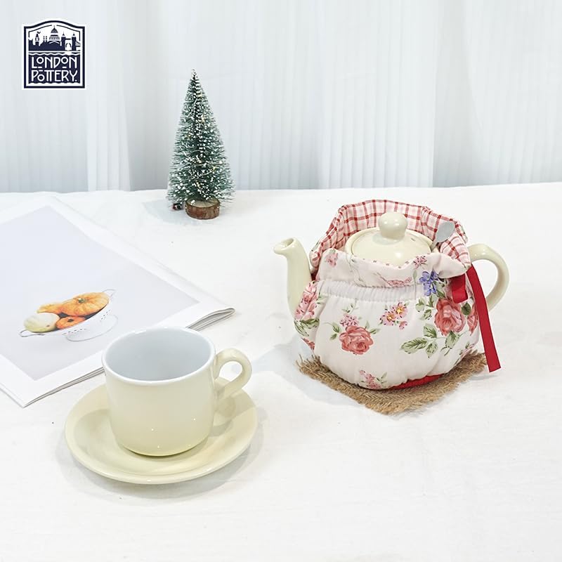 London Pottery Farmhouse Cup and Saucer for for Latte Cappuccino Tea Green 75 fl oz220ml - Image 5
