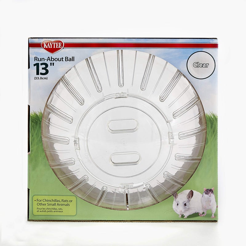 Kaytee 13" Clear Run-About Exercise Ball For Pet Rats & Chinchillas - Image 1