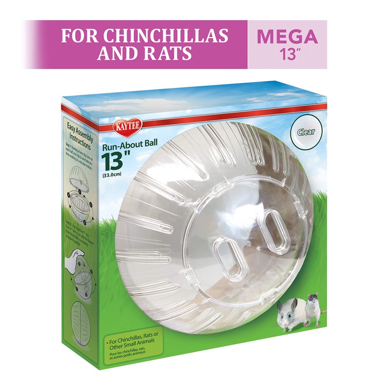 Kaytee 13" Clear Run-About Exercise Ball For Pet Rats & Chinchillas - Image 2
