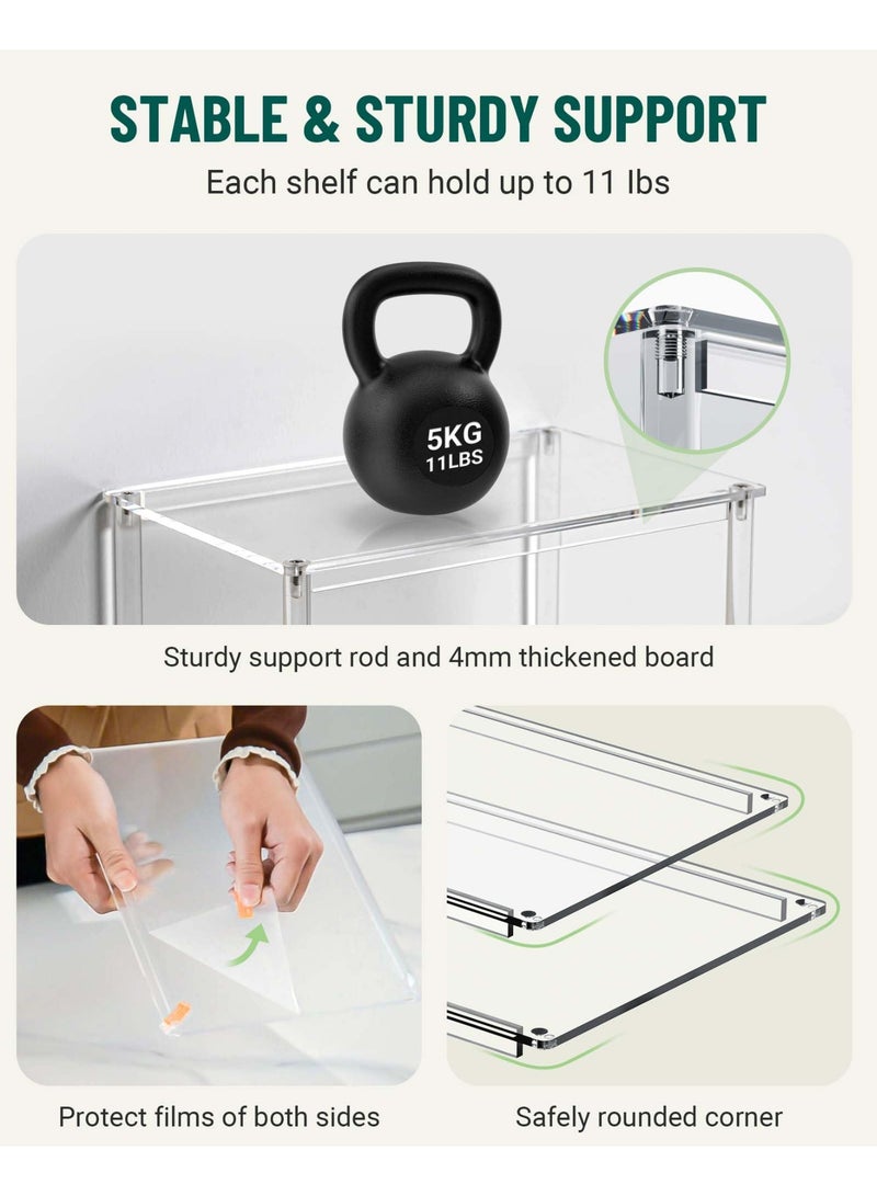 كيلا منظم خزانة أكريليك، مجموعة من منظمي الرفوف، منظم رف التوابل للخزانة، منظم سطح المكتب، أرفف قابلة للتكديس لتخزين وتنظيم المطبخ - Image 5