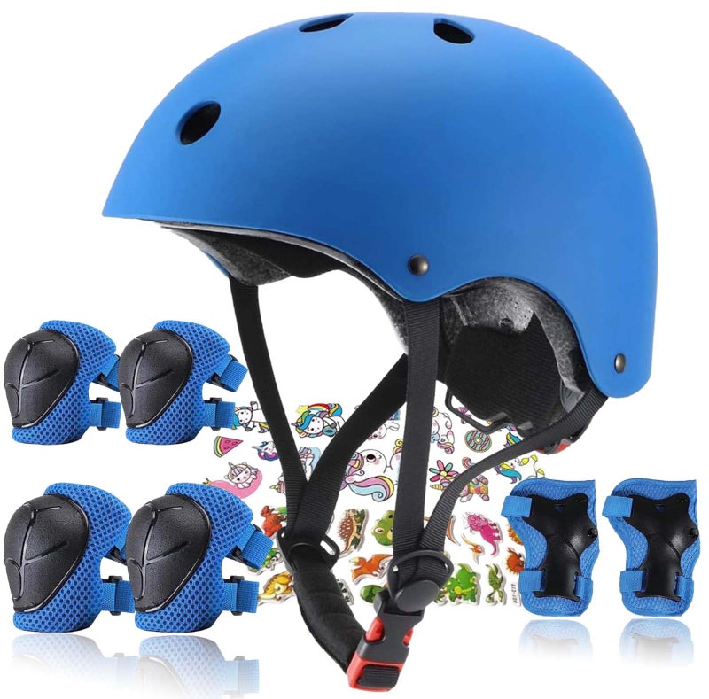 FOOKCIAN Kids Helmet,Toddler Skateboard Helmets for Ages 2-3-5-8-14 Years Boys Girls with Knee and Elbow Pads Wrist Guards fit Roller Skates,Skateboarding,Skating Scooter Adjustable Kids Helmet - Image 1
