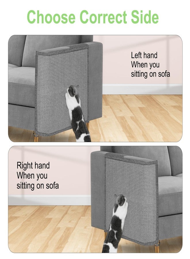 Oroonoko Cat Scratch Couch Protector,23.6" L*19.7" W Scratching Furniture Protector Pad,Cat Scratch Sofa Arm Sheild with Grey Natural Sisal for Protecting Couch Sofa Chair Furniture (Grey/Left Hand) - Image 5