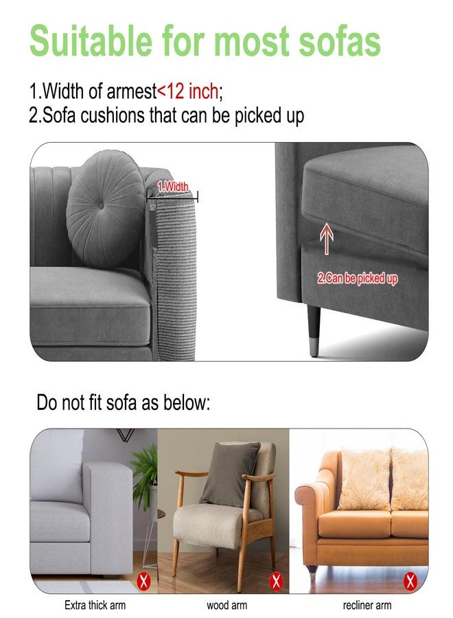 Oroonoko Cat Scratch Couch Protector,23.6" L*19.7" W Scratching Furniture Protector Pad,Cat Scratch Sofa Arm Sheild with Grey Natural Sisal for Protecting Couch Sofa Chair Furniture (Grey/Left Hand) - Image 4