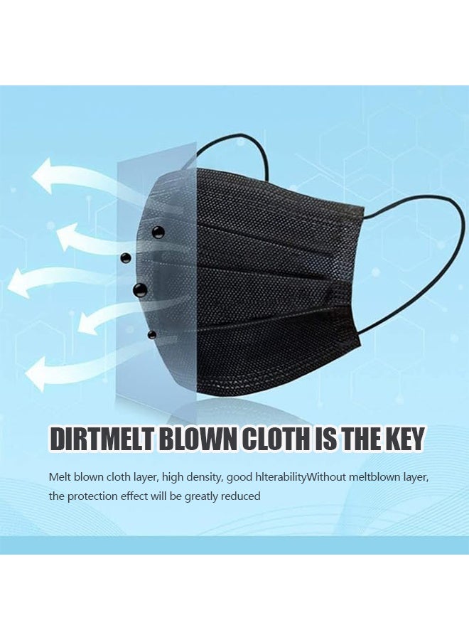 50 Pcs Disposable Masks in 5 Colors (White, Black, Hazy Gray, Vermilion Green, And Khaki Gray), Containing Activated Carbon and Meltblown Layers, Providing Four Layers of Protection, Effectively Blocking Dust, Pollen, And Droplets, With Comfortable Ear Loops, Suitable for Daily Wear - Image 4