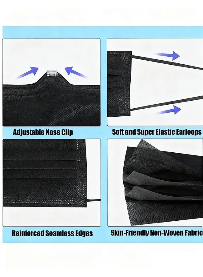 50 Pcs Disposable Masks in 5 Colors (White, Black, Hazy Gray, Vermilion Green, And Khaki Gray), Containing Activated Carbon and Meltblown Layers, Providing Four Layers of Protection, Effectively Blocking Dust, Pollen, And Droplets, With Comfortable Ear Loops, Suitable for Daily Wear - Image 5