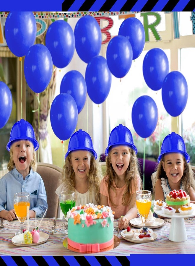 Haysandy 60 Pcs Plastic Construction Hat Bulk Toy Construction Hats Building Worker Party Caps Theme Favor Caps for Dress up Birthday Party Supplies(Blue) - Image 5