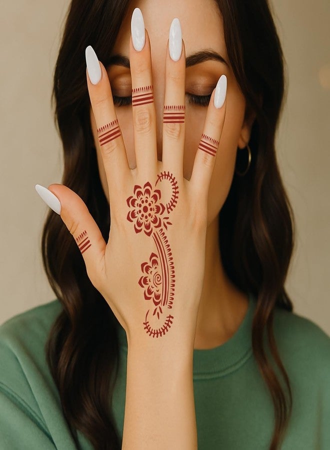 ORDERSHOCK Classic Mehndi Stencil Stickers for Timeless Designs - Image 5