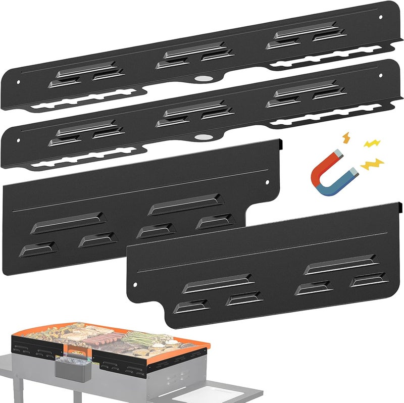 BAIPOK Wind Guards for Blackstone 36 Inch Griddle, Magnetic Stainless Steel Wind Screen for Blackstone Grill, Blackstone Griddle Accessories, No tools Easy to install, Compatible with Hood Side Shelf, Black - Image 1