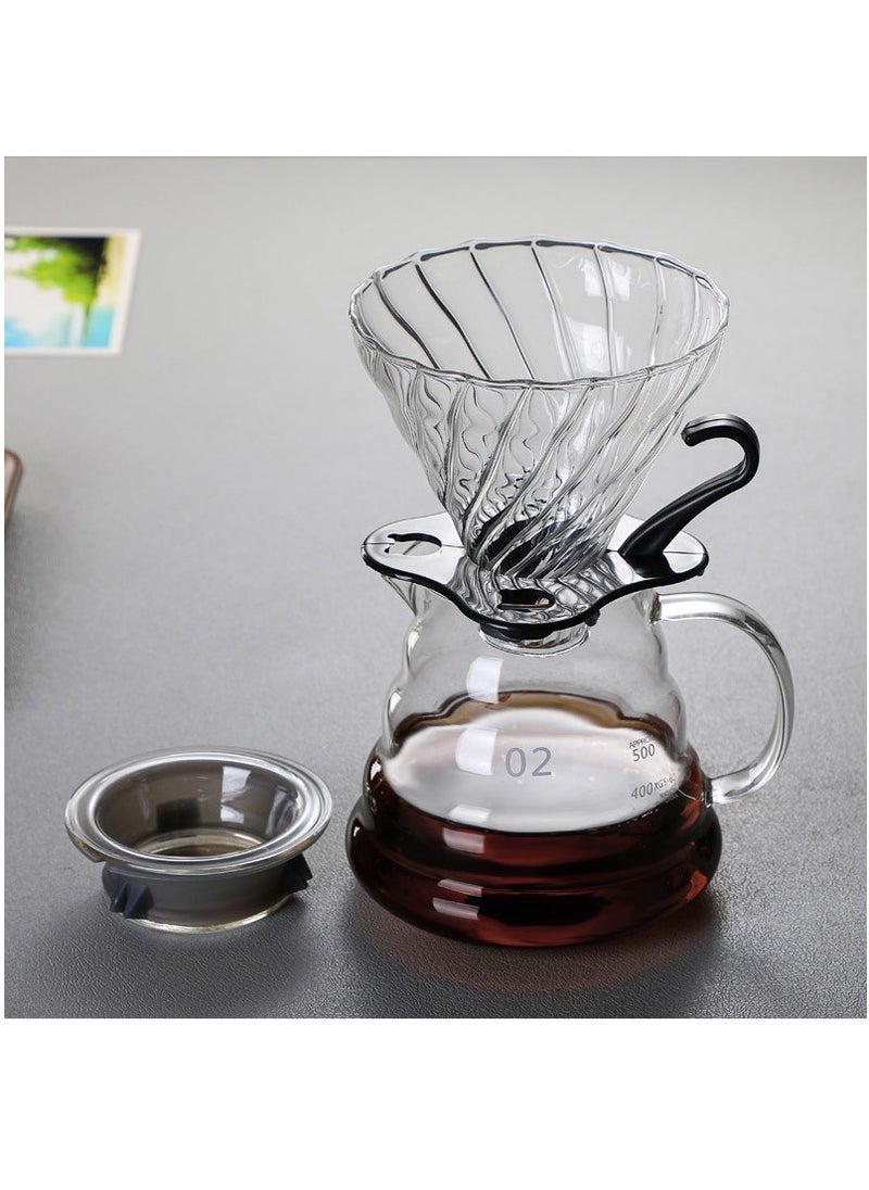 Arabest Glass Coffee Press and Pour Over Starter Set, 600ML Glass Carafe Coffee Server with Glass Coffee Dripper/Filter, Drip Coffee Maker Set for Home or Office  - Image 1