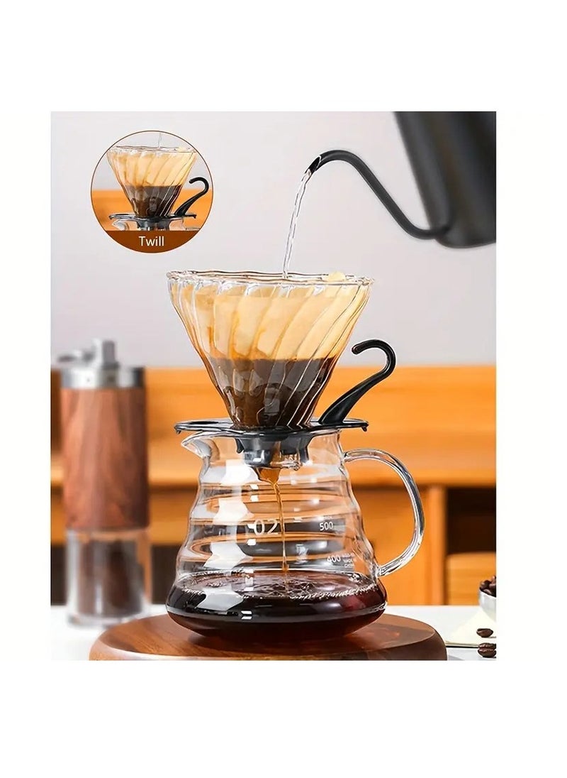 Arabest Glass Coffee Press and Pour Over Starter Set, 600ML Glass Carafe Coffee Server with Glass Coffee Dripper/Filter, Drip Coffee Maker Set for Home or Office  - Image 2
