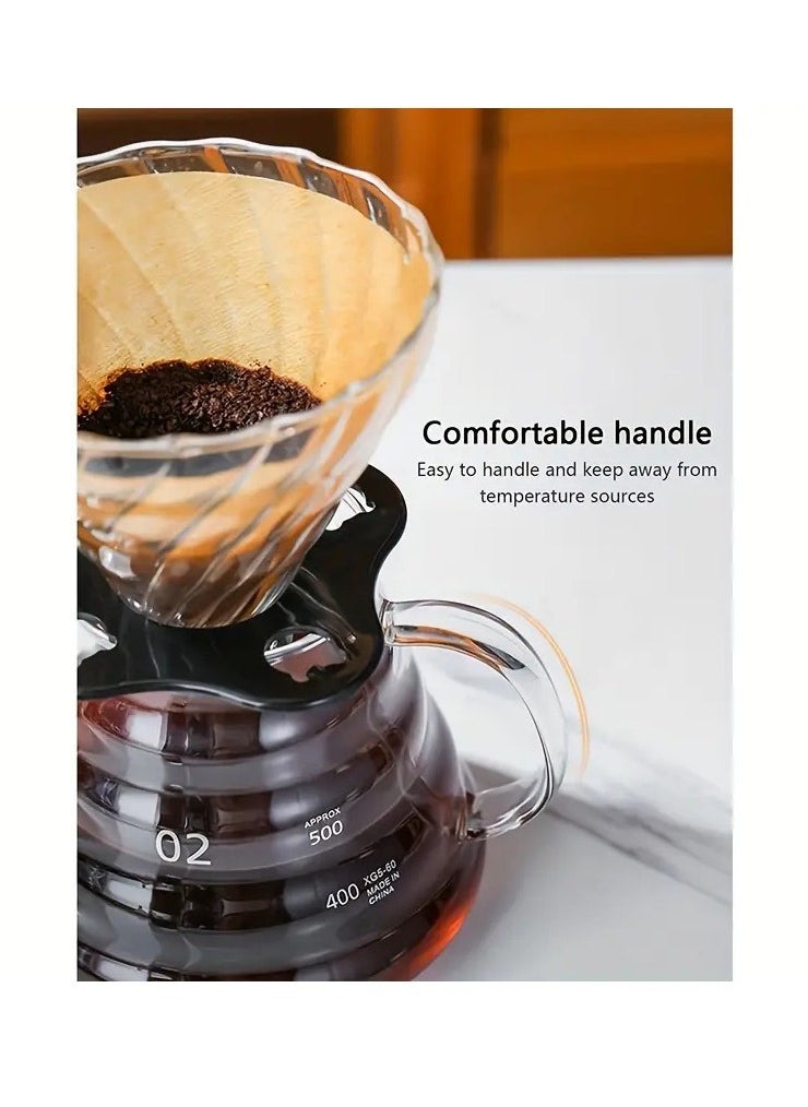 Arabest Glass Coffee Press and Pour Over Starter Set, 600ML Glass Carafe Coffee Server with Glass Coffee Dripper/Filter, Drip Coffee Maker Set for Home or Office  - Image 5