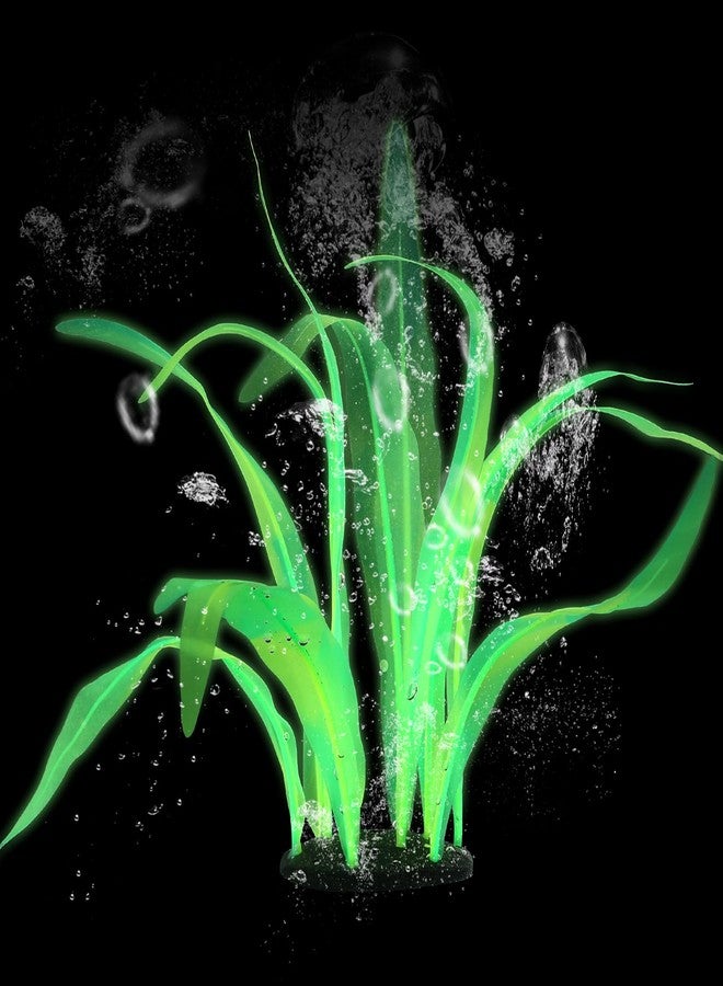 Styquenzer Silk Aquarium Plants, 7 Inch Tall Floating Glowing Decoration Plant Simulation Artificial Aquarium Plant Silk Fish Plants for Betta Fish Tank Decor Accessories, Green - Image 1