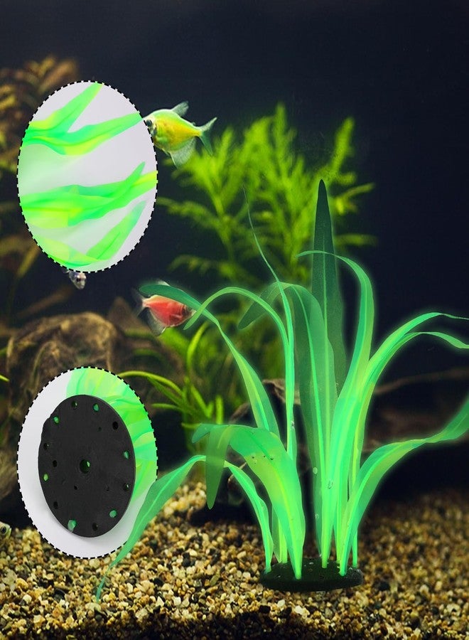Styquenzer Silk Aquarium Plants, 7 Inch Tall Floating Glowing Decoration Plant Simulation Artificial Aquarium Plant Silk Fish Plants for Betta Fish Tank Decor Accessories, Green - Image 3