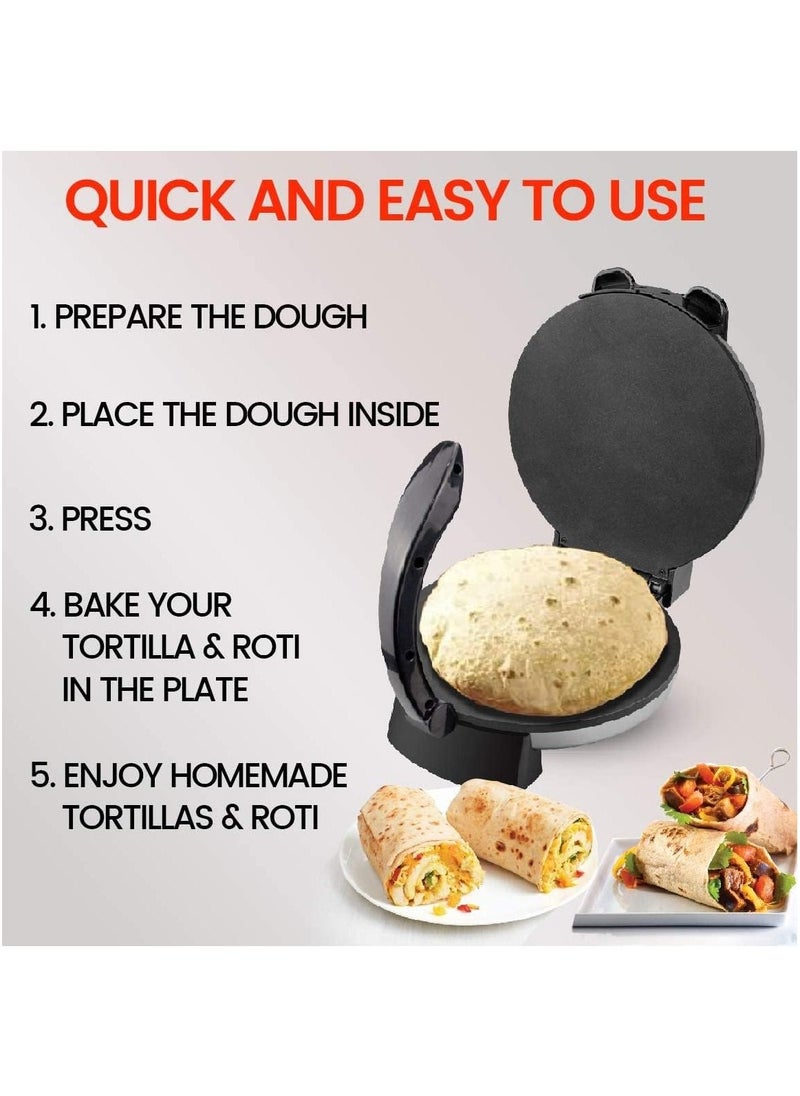 Generic - Non Stick Roti Maker Coating Plate Adjustable Temperature Chapathi Maker Cool Touch Handle With Indicator Lights Tortilla Maker - Image 1
