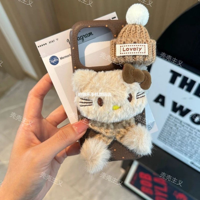 17Air Plush Kt Cat Apple Promax Phone Case Iphonepro New Women''s Soft Case with Wrist Strap Xr - Image 5