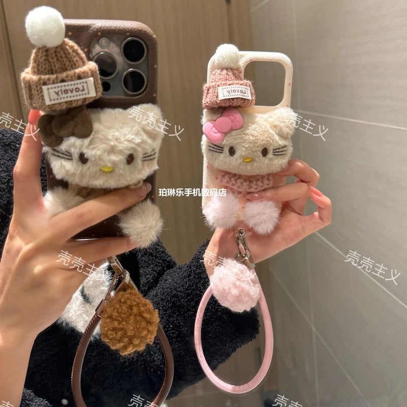 17Air Plush Kt Cat Apple Promax Phone Case Iphonepro New Women''s Soft Case with Wrist Strap Xr - Image 2