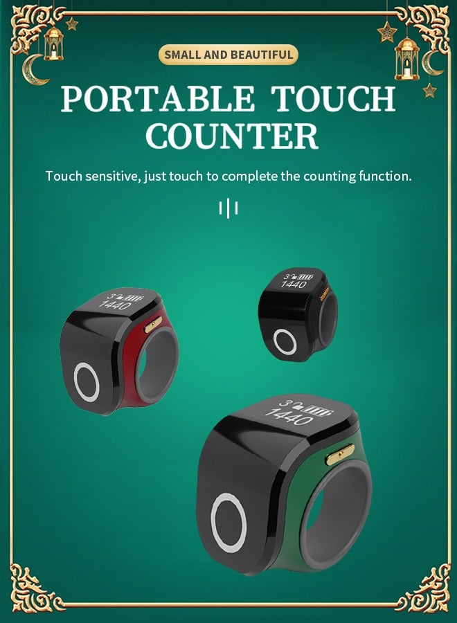 Rechargeable Zikr Ring, Waterproof Tasbih Counter with Vibration Reminder, Suitable for Prayer, Meditation - Image 2
