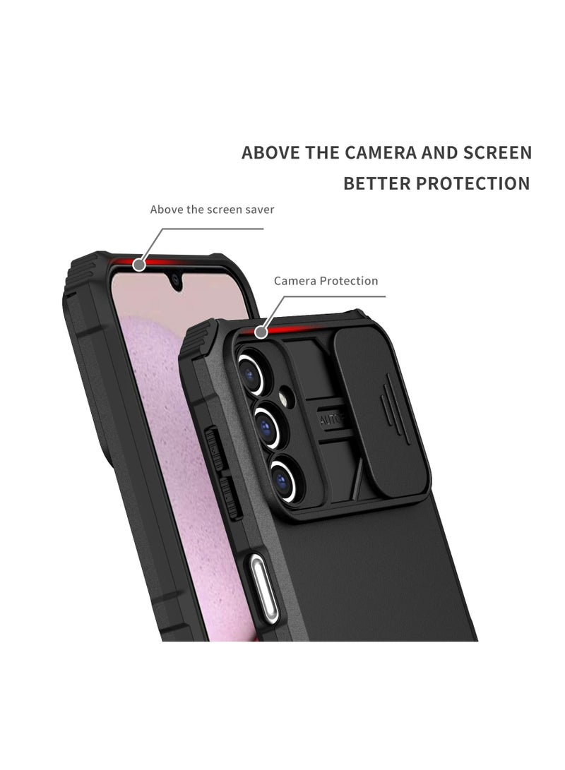 Samsung Galaxy A25 5G Black Mobile Phone Case Cover, Innovative Telescopic Bracket, Sliding Protection Camera Window, Bumper Shockproof Phone Back Cover  - Image 3