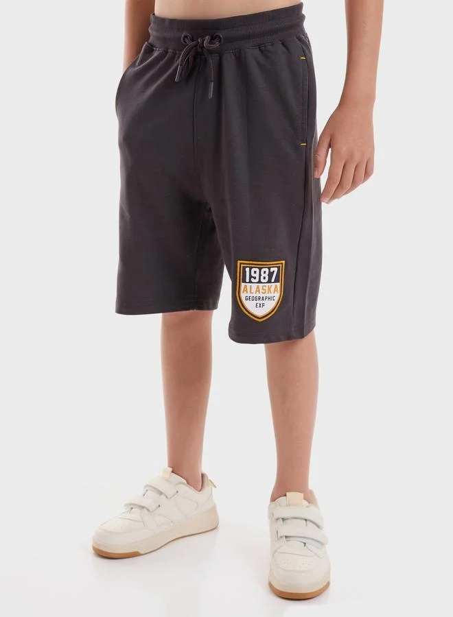 فكتور اند جين Embroidered Patch Polo T-Shirt and Shorts Set by Styli